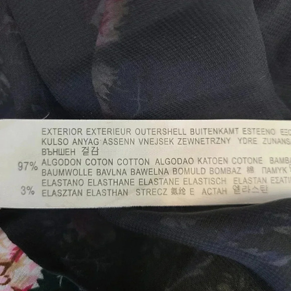 Zapa Basic Green Blue Floral Print Chiffon Dress Cottagecore Medium - Picture 12 of 13